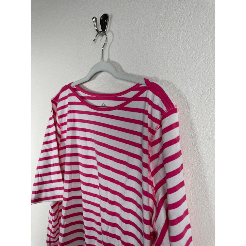 NWT St. John's Bay Classic Boatneck Tee T-shirt Red Stripe Casual Coastal 3X - Picture 6 of 10